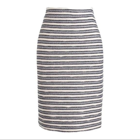 J. Crew Dresses & Skirts - J.Crew Striped Terry Embroidered Pencil Skirt